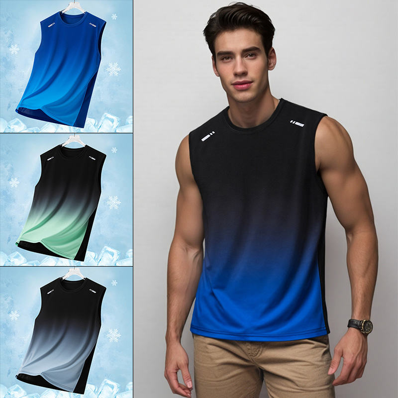 Running Hydration Vest - Men Gradient Sports Vest Lightweight Sleeveless