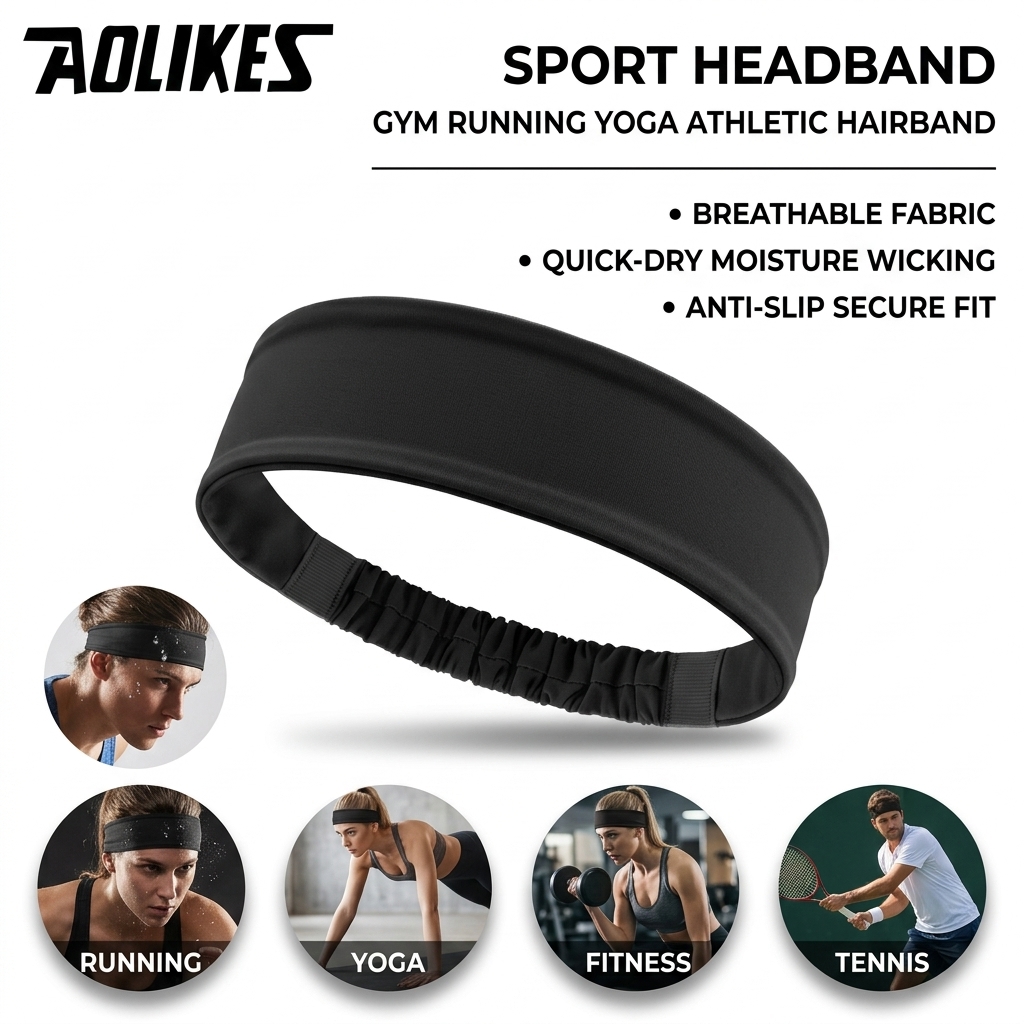 Polyester Sweatband for Gym Fi - огляд і ціна Running Gear Quick Dry