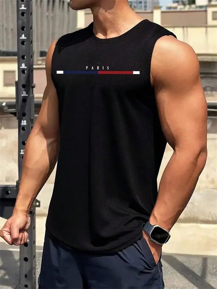 Summer new men's round neck ve - огляд і ціна Running Gear Youth