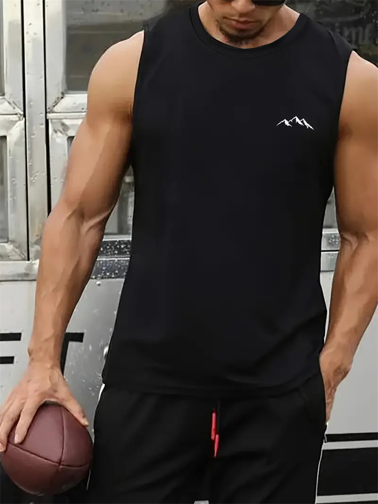 Summer new men's round neck ve - огляд і ціна Running Gear Youth