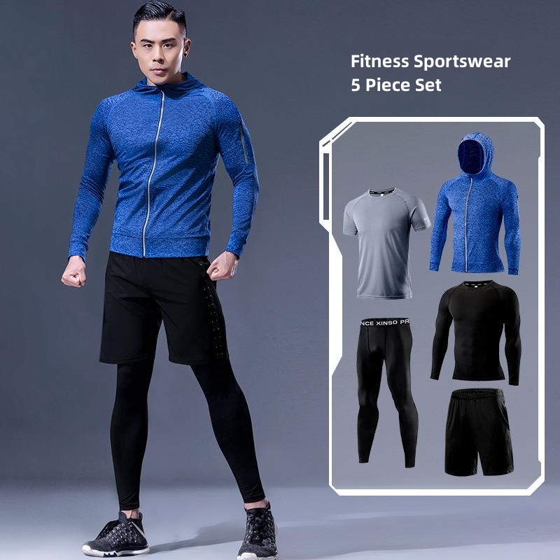 5-Piece Men's Fitness Clothes  - огляд і ціна Running Gear Quick Dry