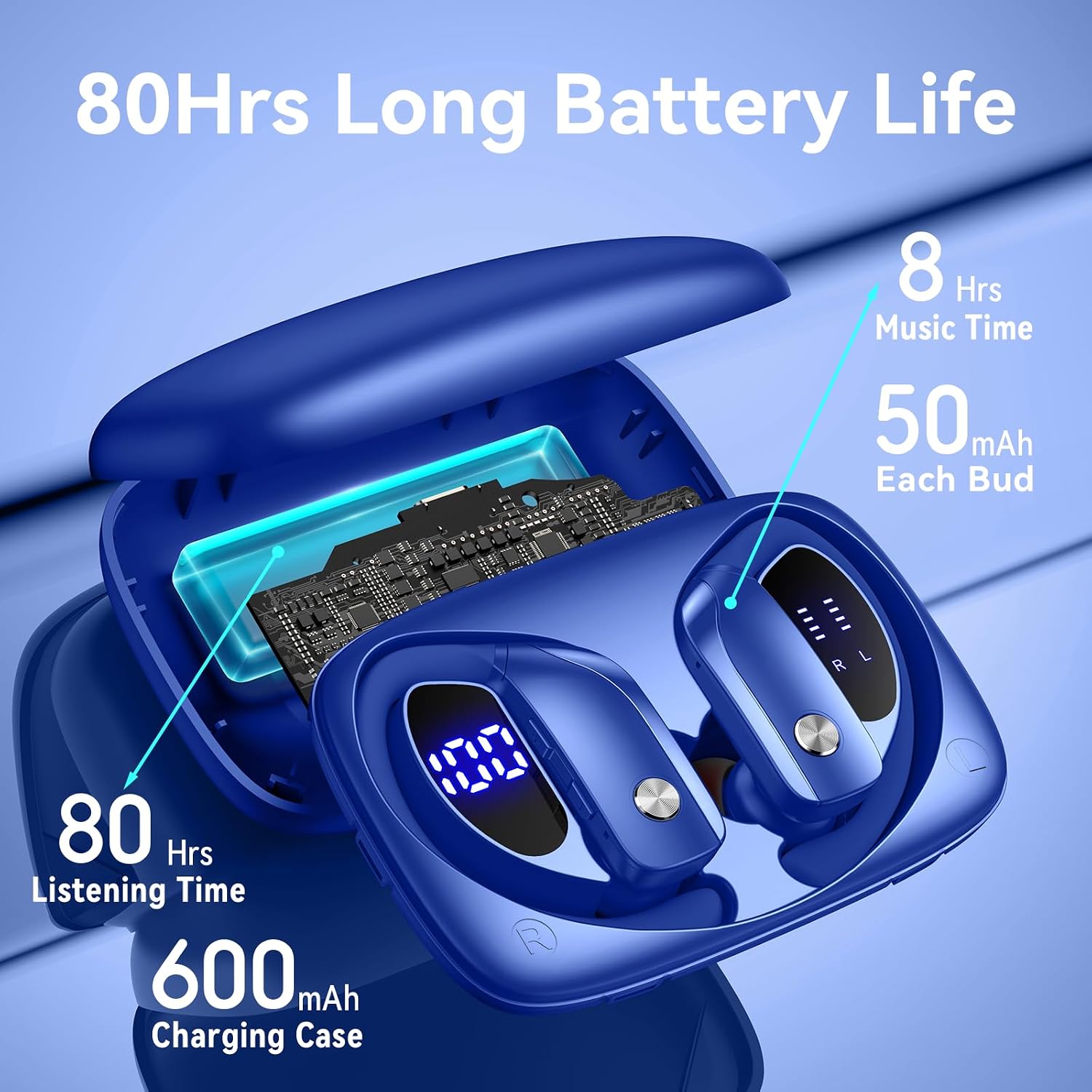 Wireless Earbuds with 80H Play - огляд і ціна Earphone Sport Hook